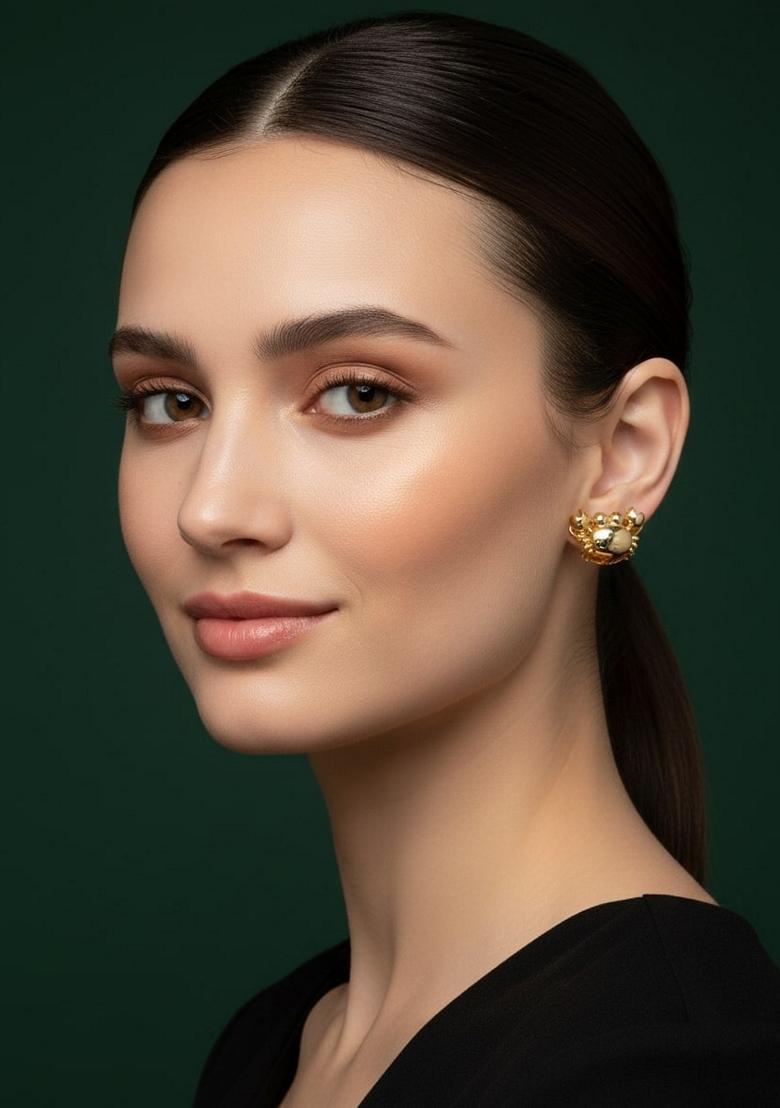 Gold Stainless Earrings - Indya