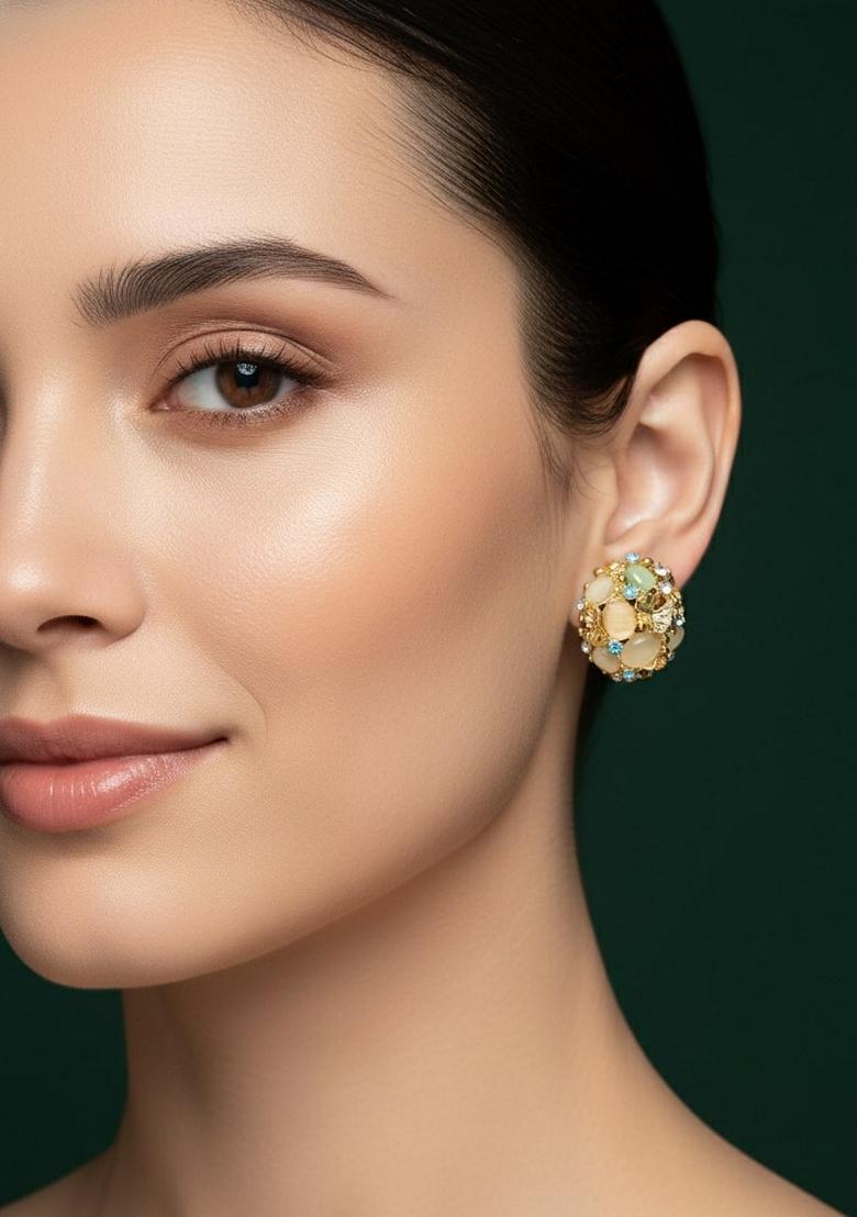 Gold Stainless Earrings - Indya