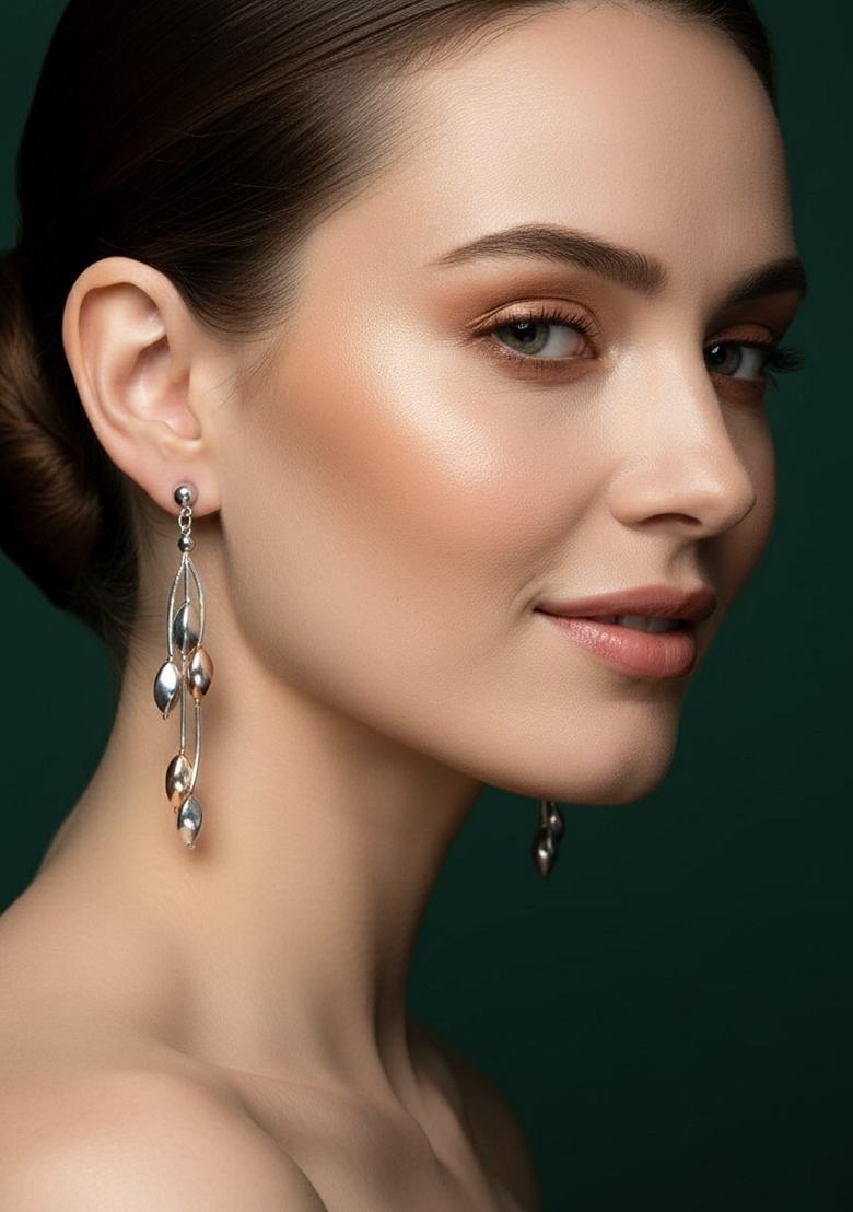 Silver Stainless Earrings - Indya