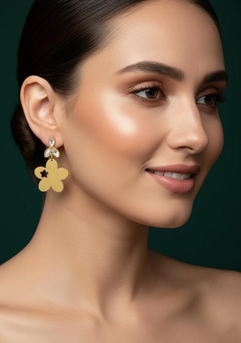 Gold Stainless Earrings - Indya