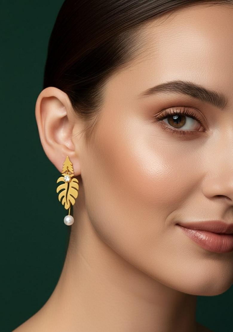 Gold Stainless Earrings - Indya