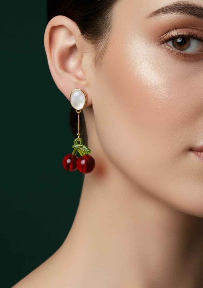 White Stainless Earrings - Indya