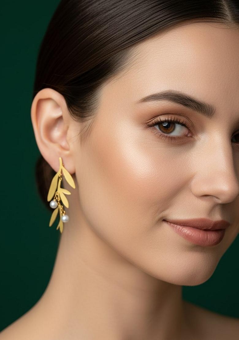 Gold Stainless Earrings - Indya