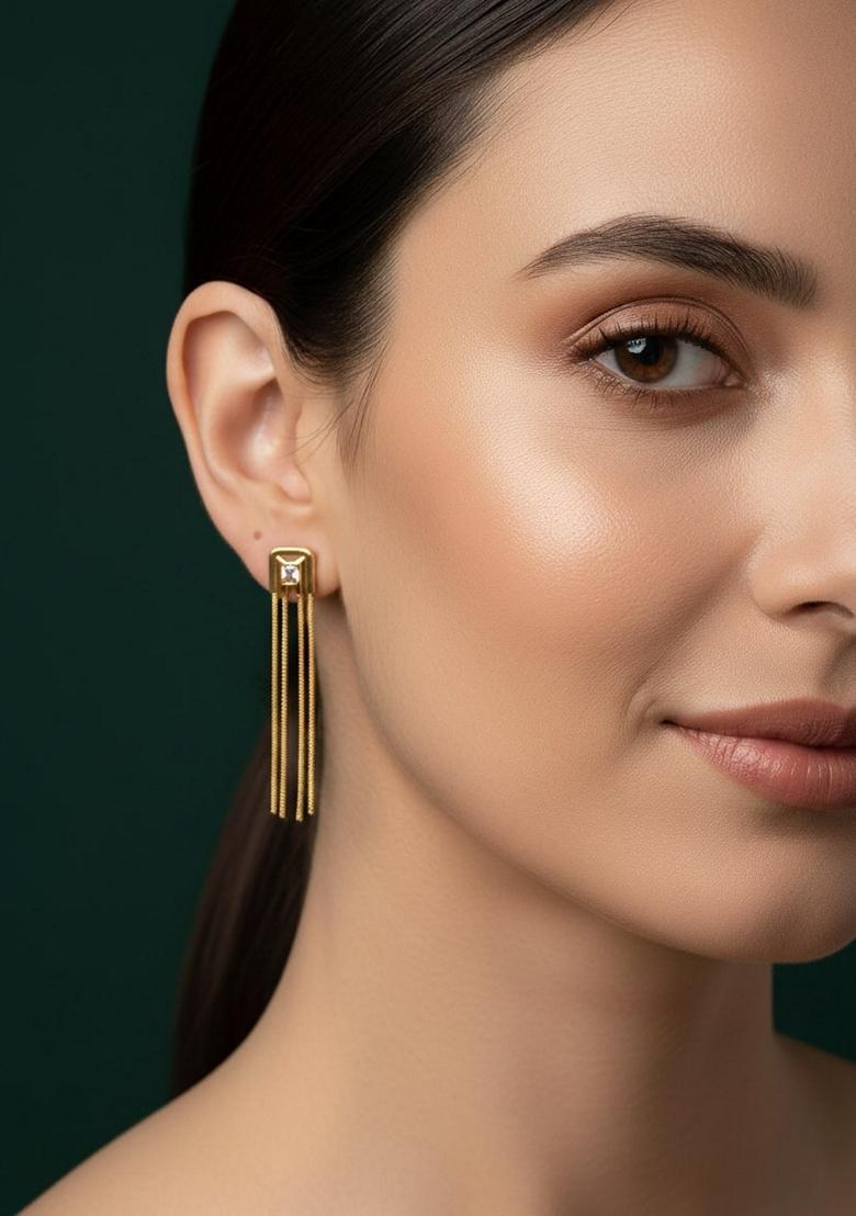 Gold Stainless Earrings - Indya