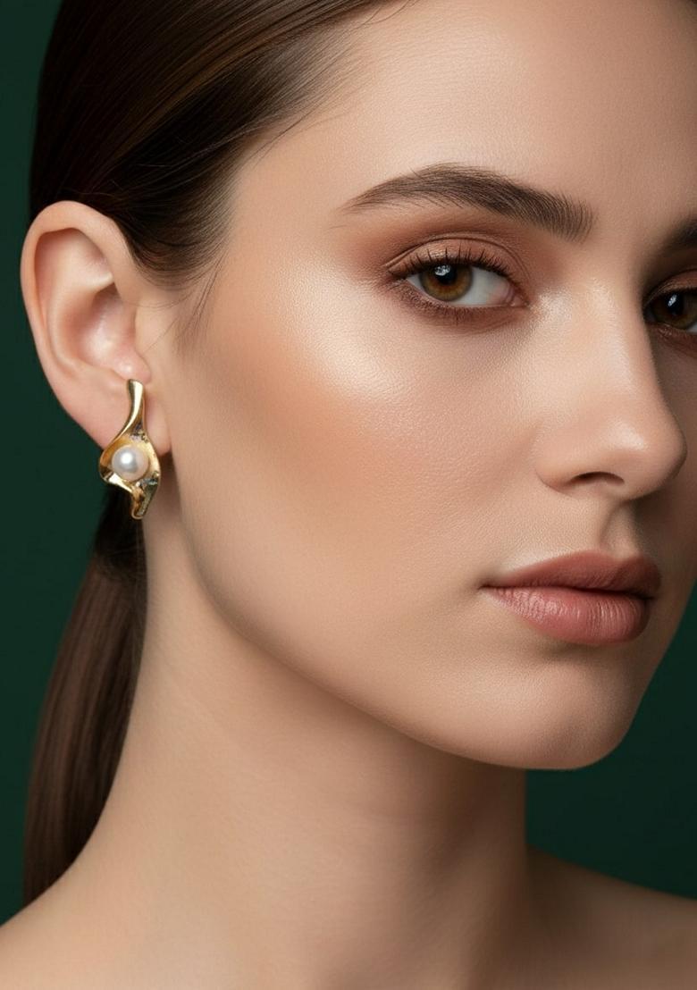 Gold Stainless Earrings - Indya
