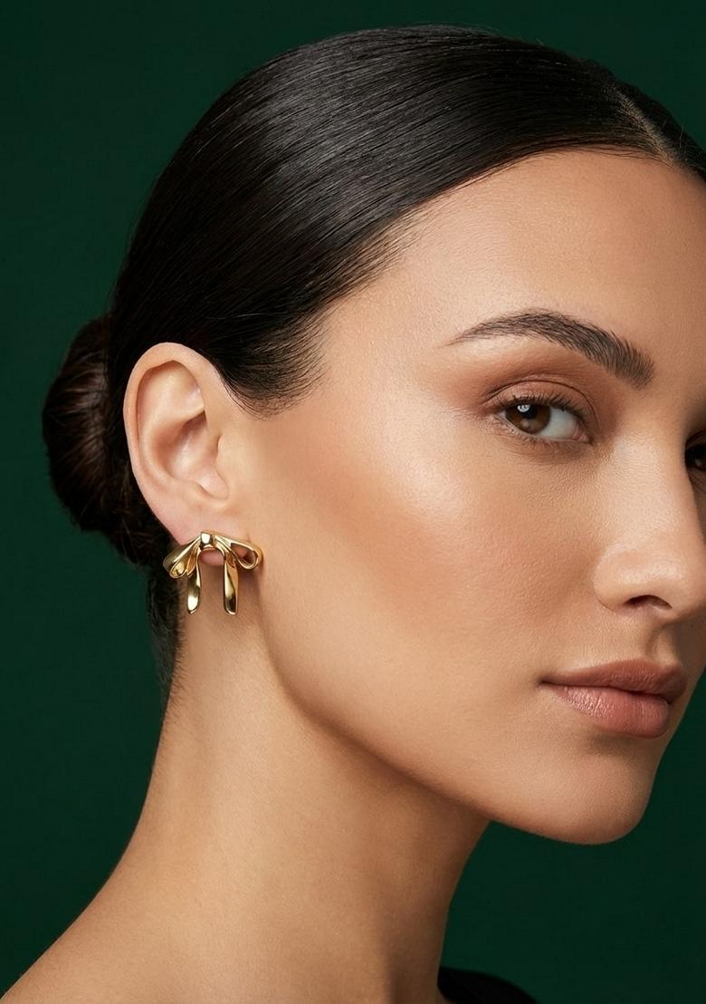Gold Stainless Earrings - Indya