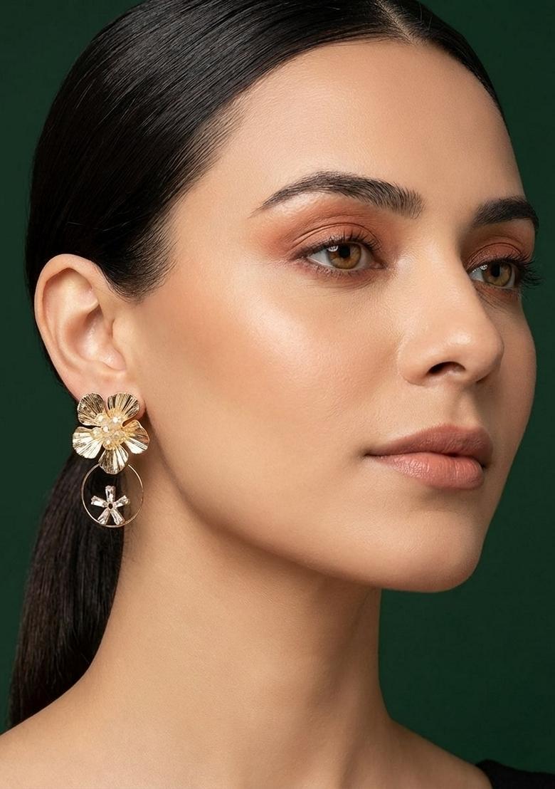 Gold Stainless Earrings - Indya