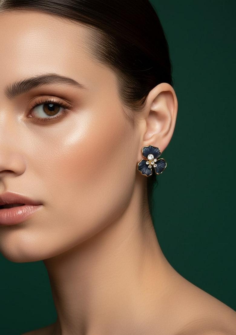 Black Stainless Earrings - Indya