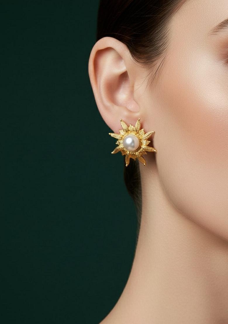 Gold Stainless Earrings - Indya