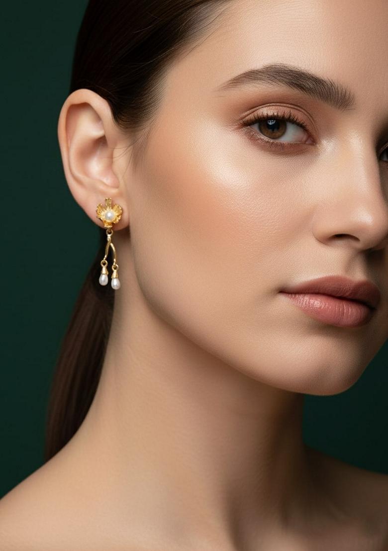 Gold Stainless Earrings - Indya