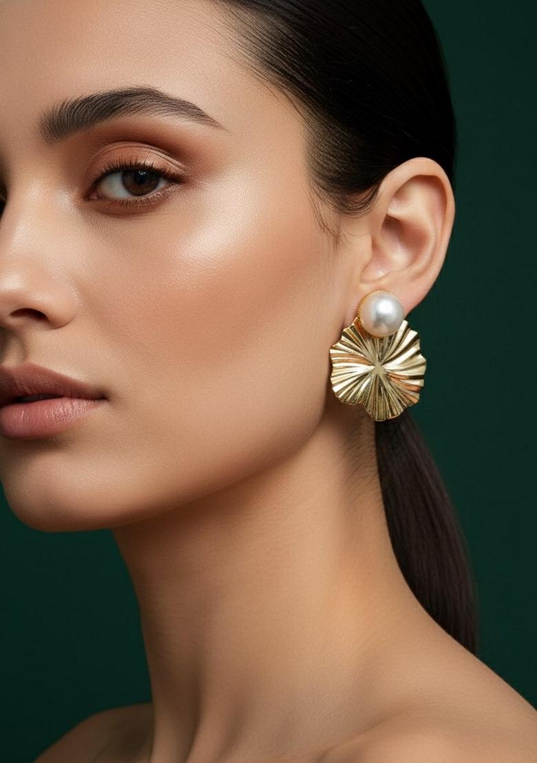 Gold Stainless Earrings - Indya