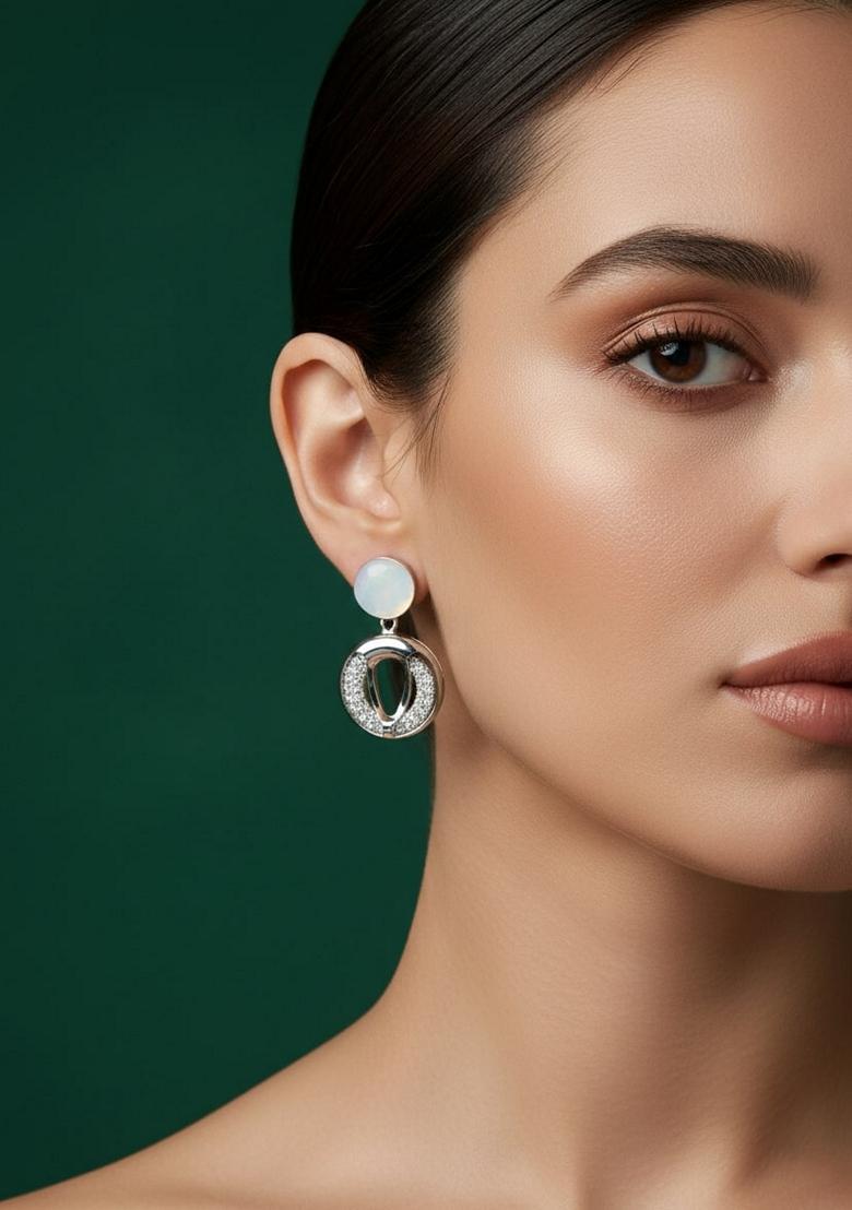 Silver Stainless Earrings - Indya
