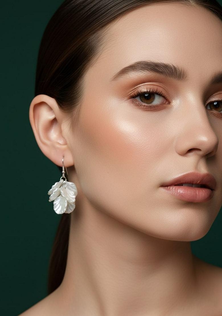 White Stainless Earrings - Indya