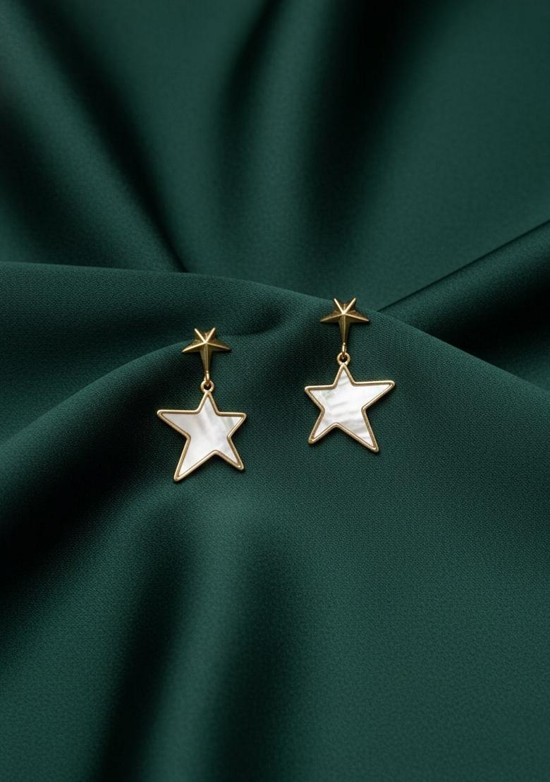 White Stainless Earrings - Indya