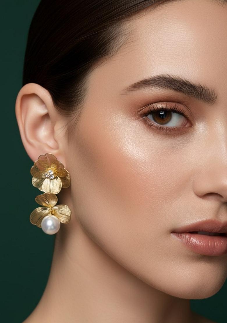 Gold Stainless Earrings - Indya