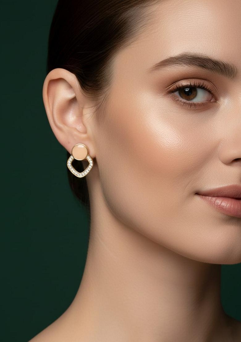 Gold Stainless Earrings - Indya