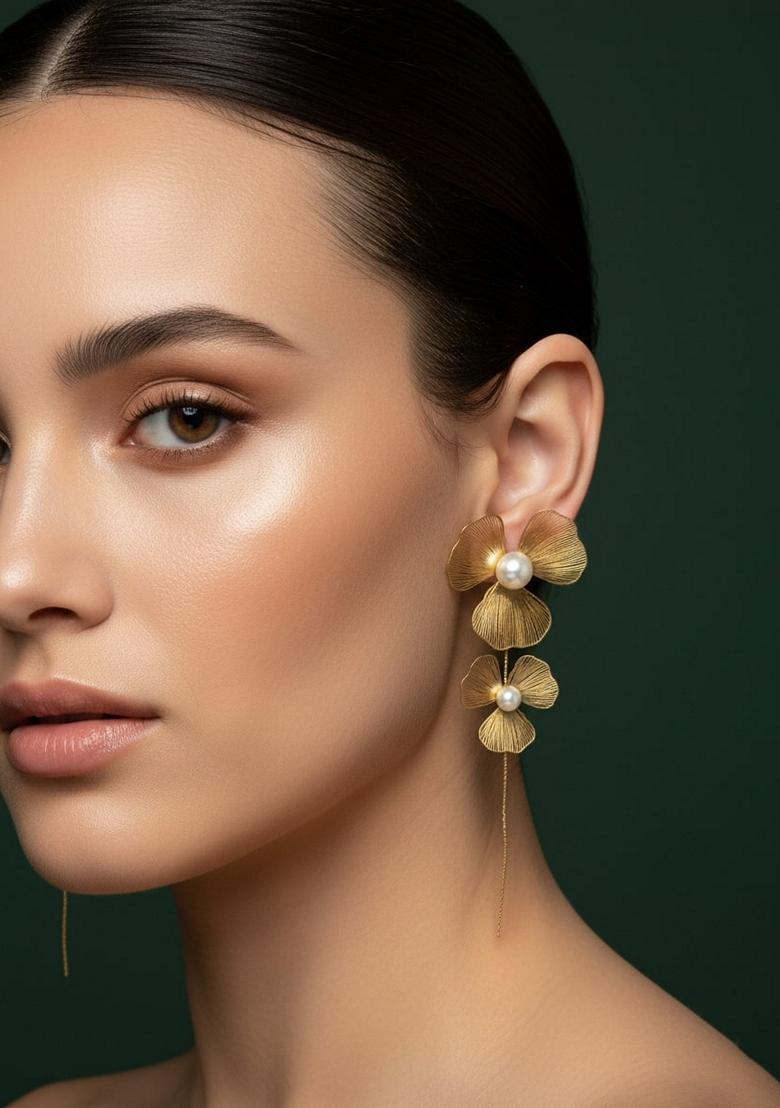 Gold Stainless Earrings - Indya