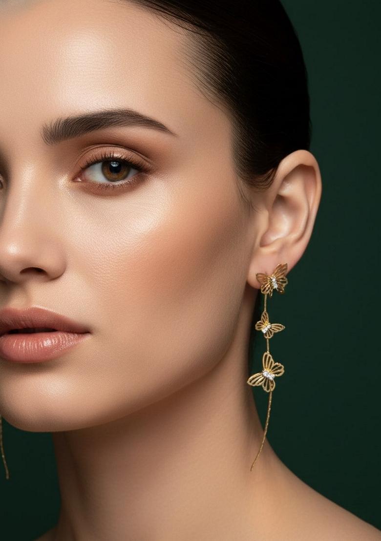 Gold Stainless Earrings - Indya