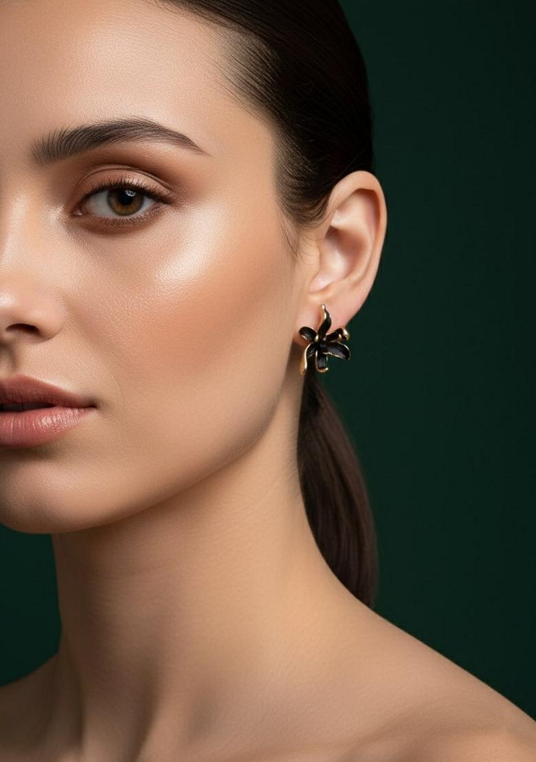 Black Stainless Earrings - Indya