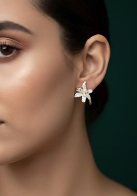 White Stainless Earrings