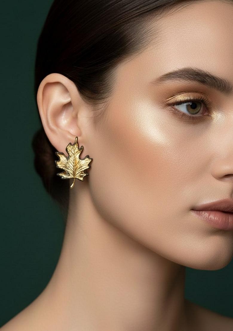 Gold Stainless Earrings - Indya
