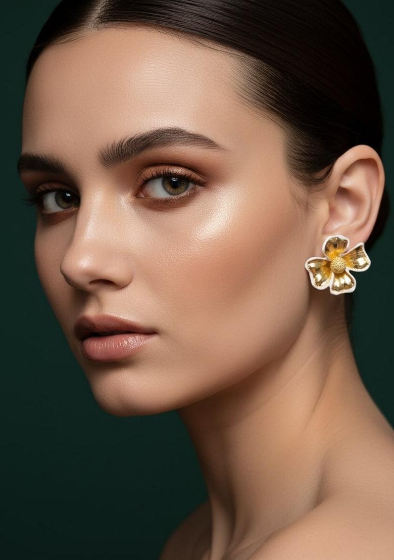 Gold Stainless Earrings - Indya