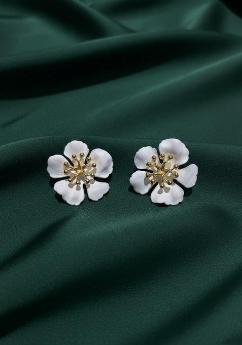 White Stainless Earrings
