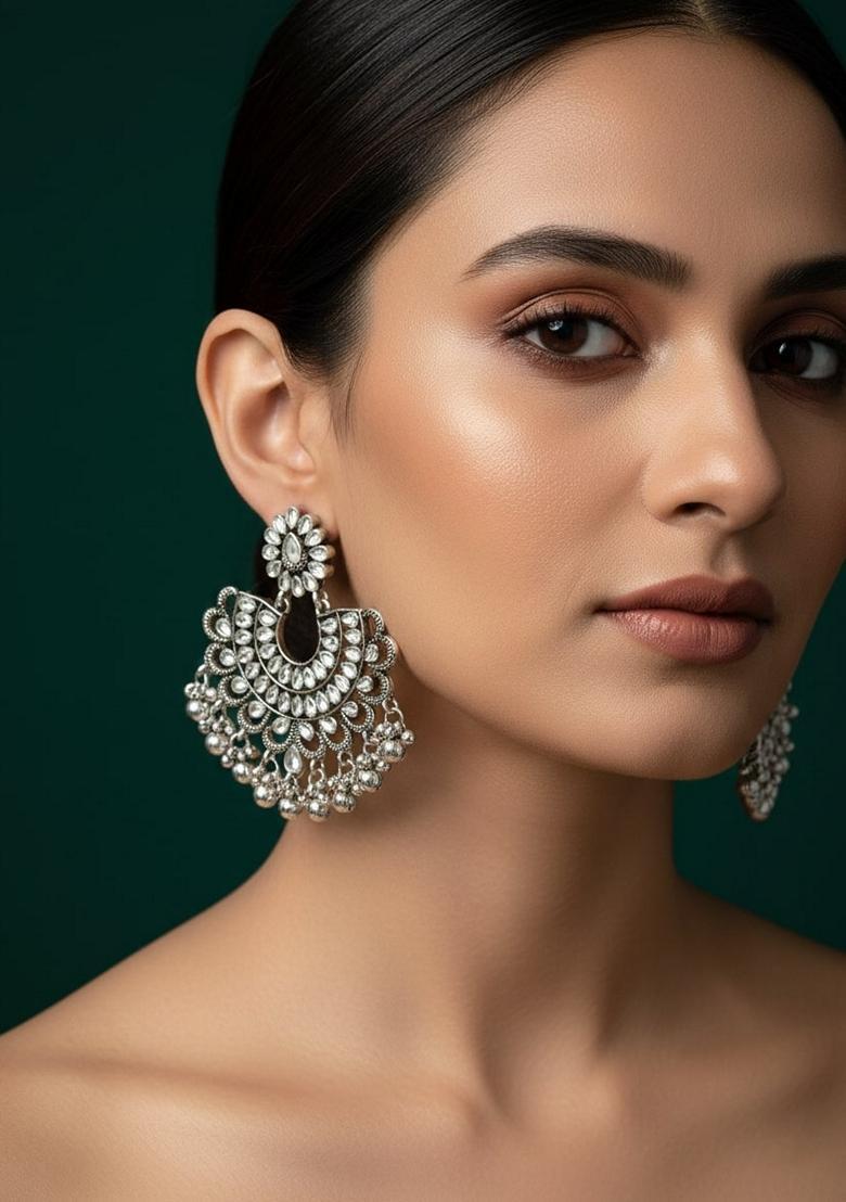 Silver Stainless Earrings - Indya