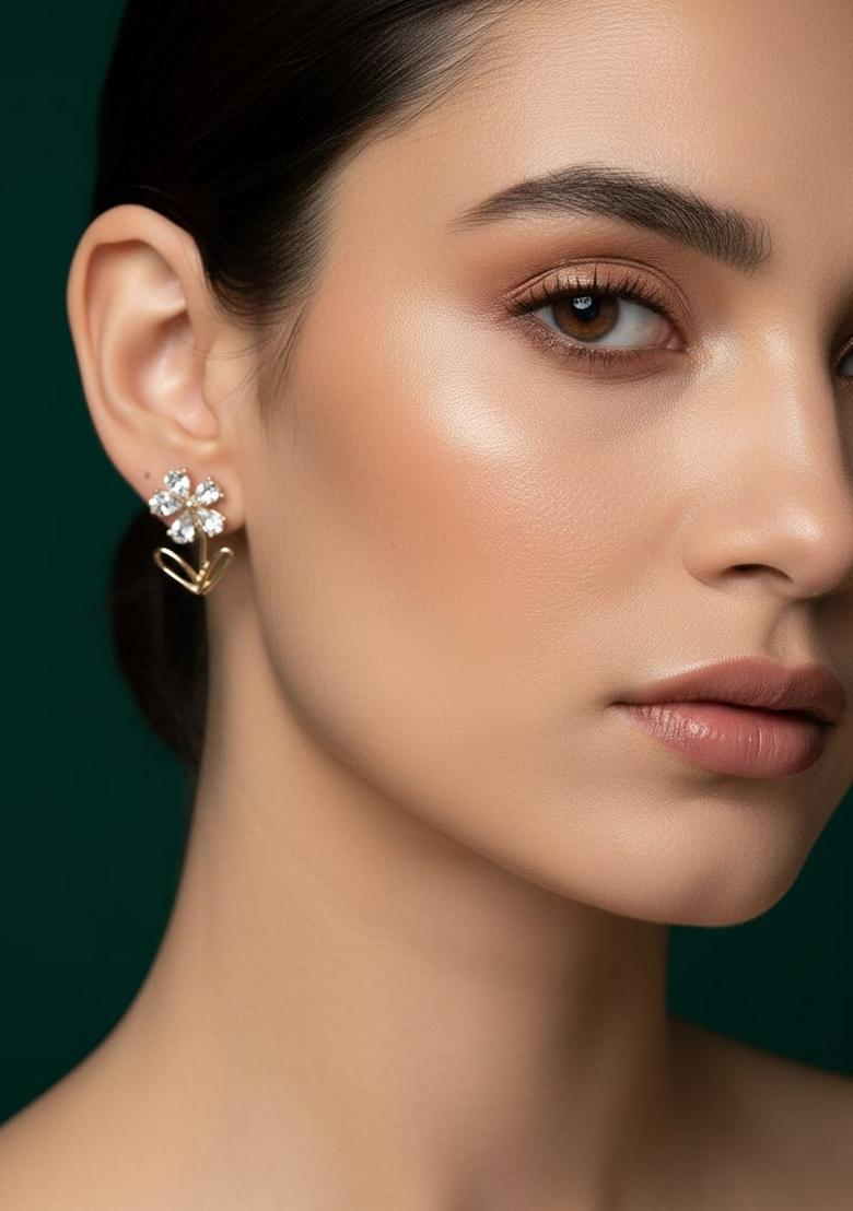 Gold Stainless Earrings - Indya