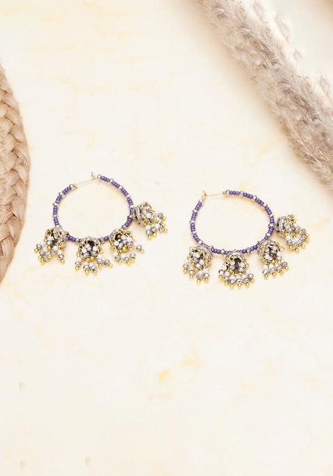 Blue  Alloy Earrings