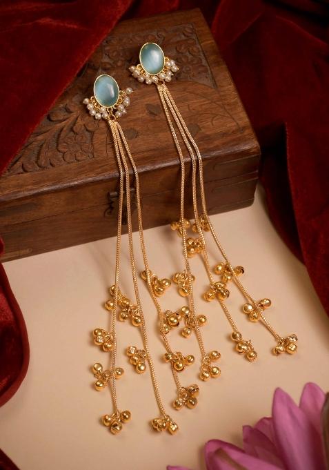Sky Blue Brass Earrings Set