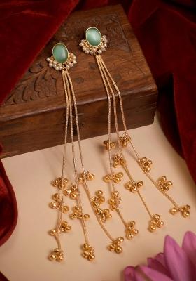 Turquoise Brass Earrings Set