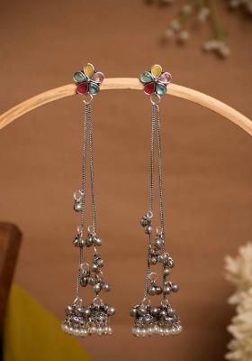 Pink Brass Earrings Set