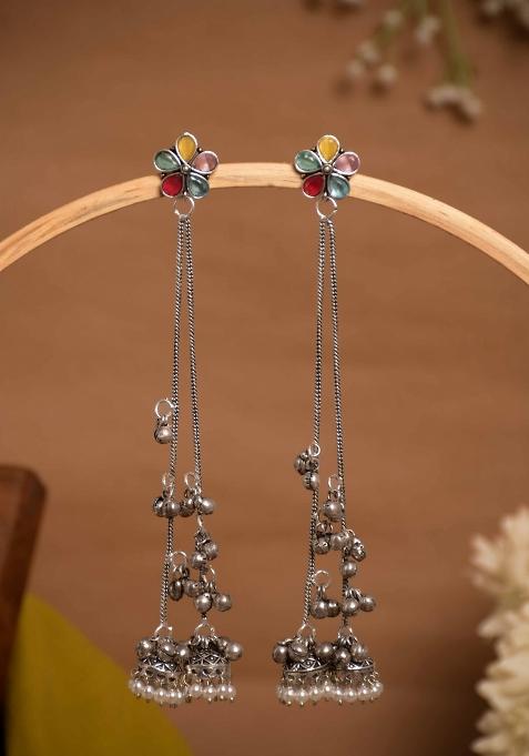 Pink Brass Earrings Set