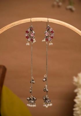 Pink Brass Earrings Set