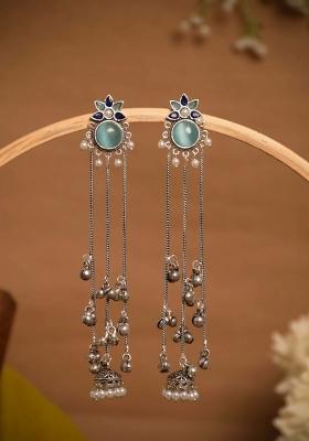Sky Blue Brass Earrings Set