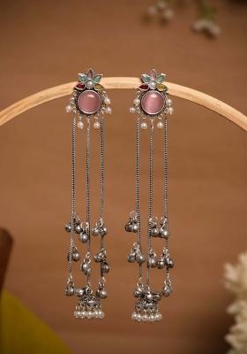 Pink Brass Earrings Set