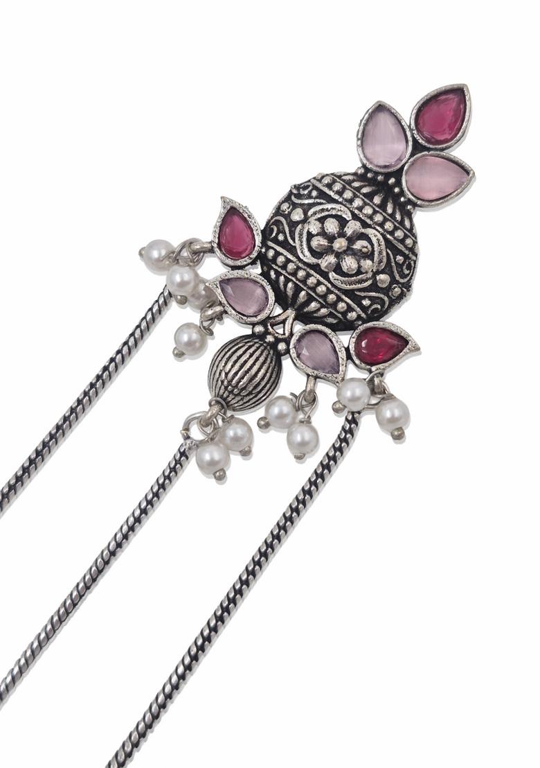 Pink Brass Earrings Set - Indya