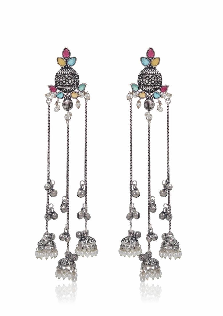 Multicolor Brass Earrings Set - Indya