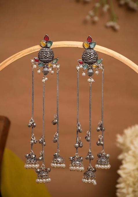 Multicolor Brass Earrings Set