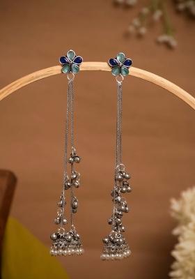 Sky Blue Brass Earrings Set
