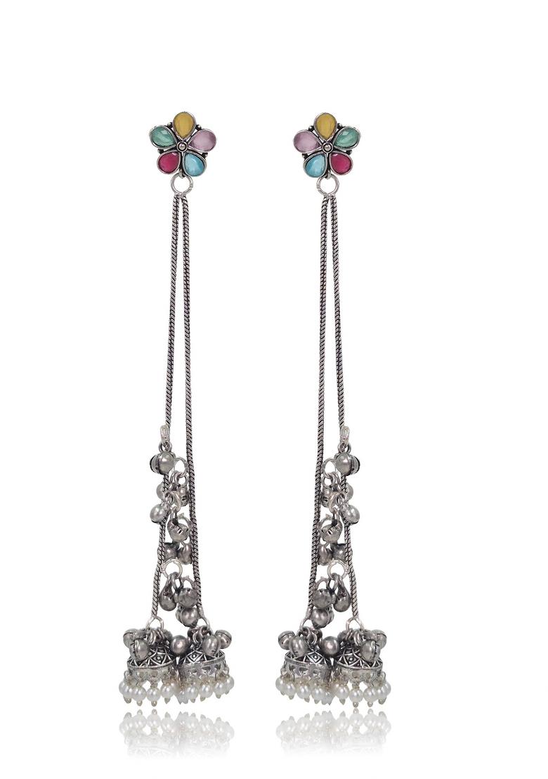 Multicolor Brass Earrings Set - Indya
