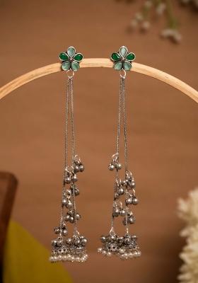Turquoise Brass Earrings Set