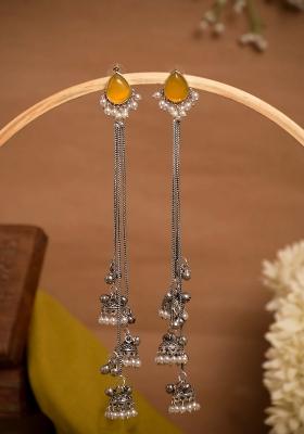 Yellow Brass Earrings Set