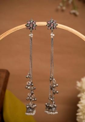 Pink Brass Earrings Set