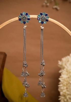 Sky Blue Brass Earrings Set