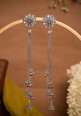 Pink Brass Earrings Set