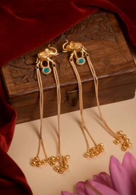 Sky Blue Brass Earrings Set