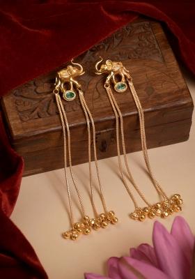 Turquoise Brass Earrings Set