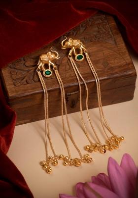 Green Brass Earrings Set